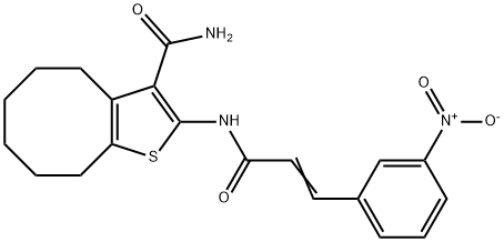 2-[(3-{3-nitrophenyl}acryloyl)amino]-4,5,6,7,8,9-hexahydrocycloocta[b]thiophene-3-carboxamide Structure