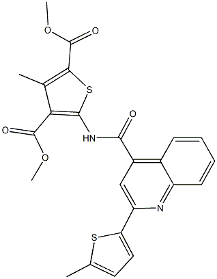 dimethyl 3-methyl-5-({[2-(5-methyl-2-thienyl)-4-quinolinyl]carbonyl}amino)-2,4-thiophenedicarboxylate 구조식 이미지