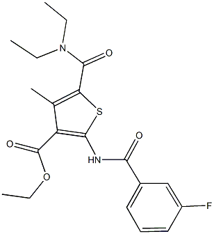 ethyl 5-[(diethylamino)carbonyl]-2-[(3-fluorobenzoyl)amino]-4-methyl-3-thiophenecarboxylate Structure