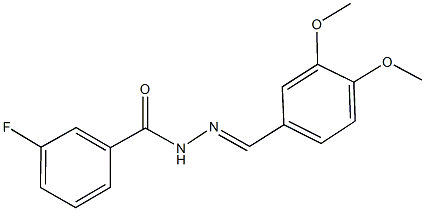 N'-(3,4-dimethoxybenzylidene)-3-fluorobenzohydrazide 구조식 이미지