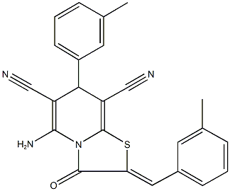 5-amino-2-(3-methylbenzylidene)-7-(3-methylphenyl)-3-oxo-2,3-dihydro-7H-[1,3]thiazolo[3,2-a]pyridine-6,8-dicarbonitrile Structure