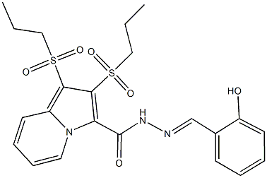 N'-(2-hydroxybenzylidene)-1,2-bis(propylsulfonyl)-3-indolizinecarbohydrazide Structure