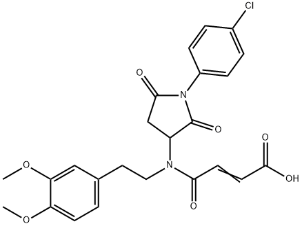 4-{[1-(4-chlorophenyl)-2,5-dioxo-3-pyrrolidinyl][2-(3,4-dimethoxyphenyl)ethyl]amino}-4-oxo-2-butenoic acid Structure