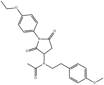 N-[1-(4-ethoxyphenyl)-2,5-dioxo-3-pyrrolidinyl]-N-[2-(4-methoxyphenyl)ethyl]acetamide 구조식 이미지