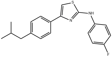 N-(4-fluorophenyl)-4-(4-isobutylphenyl)-1,3-thiazol-2-amine 구조식 이미지