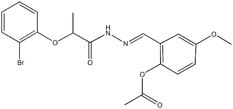 2-{2-[2-(2-bromophenoxy)propanoyl]carbohydrazonoyl}-4-methoxyphenyl acetate 구조식 이미지