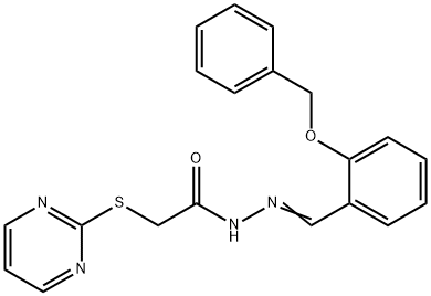 N'-[2-(benzyloxy)benzylidene]-2-(2-pyrimidinylsulfanyl)acetohydrazide 구조식 이미지