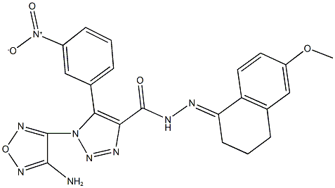 1-(4-amino-1,2,5-oxadiazol-3-yl)-5-{3-nitrophenyl}-N'-(6-methoxy-3,4-dihydro-1(2H)-naphthalenylidene)-1H-1,2,3-triazole-4-carbohydrazide Structure