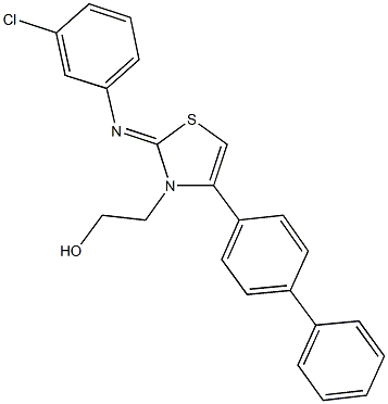 2-(4-[1,1'-biphenyl]-4-yl-2-[(3-chlorophenyl)imino]-1,3-thiazol-3(2H)-yl)ethanol Structure