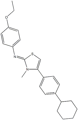 N-(4-(4-cyclohexylphenyl)-3-methyl-1,3-thiazol-2(3H)-ylidene)-N-(4-ethoxyphenyl)amine Structure