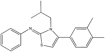 N-(4-(3,4-dimethylphenyl)-3-isobutyl-1,3-thiazol-2(3H)-ylidene)-N-phenylamine 구조식 이미지