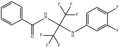 N-[1-(3,4-difluoroanilino)-2,2,2-trifluoro-1-(trifluoromethyl)ethyl]benzamide 구조식 이미지