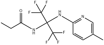 N-[2,2,2-trifluoro-1-[(5-methylpyridin-2-yl)amino]-1-(trifluoromethyl)ethyl]propanamide 구조식 이미지