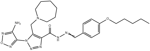 1-(4-amino-1,2,5-oxadiazol-3-yl)-5-(1-azepanylmethyl)-N'-[4-(pentyloxy)benzylidene]-1H-1,2,3-triazole-4-carbohydrazide Structure