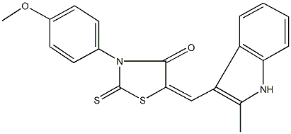 3-(4-methoxyphenyl)-5-[(2-methyl-1H-indol-3-yl)methylene]-2-thioxo-1,3-thiazolidin-4-one Structure