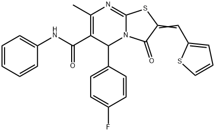 5-(4-fluorophenyl)-7-methyl-3-oxo-N-phenyl-2-(2-thienylmethylene)-2,3-dihydro-5H-[1,3]thiazolo[3,2-a]pyrimidine-6-carboxamide 구조식 이미지