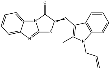 2-[(1-allyl-2-methyl-1H-indol-3-yl)methylene][1,3]thiazolo[3,2-a]benzimidazol-3(2H)-one Structure