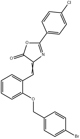 4-{2-[(4-bromobenzyl)oxy]benzylidene}-2-(4-chlorophenyl)-1,3-oxazol-5(4H)-one Structure