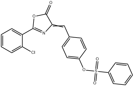 4-[(2-(2-chlorophenyl)-5-oxo-1,3-oxazol-4(5H)-ylidene)methyl]phenyl benzenesulfonate Structure