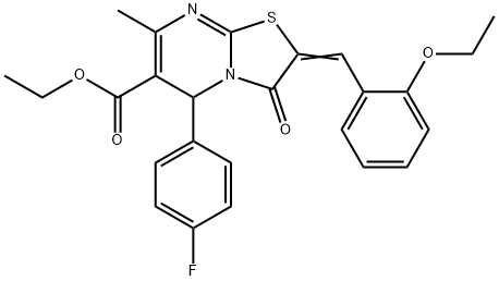 ethyl 2-(2-ethoxybenzylidene)-5-(4-fluorophenyl)-7-methyl-3-oxo-2,3-dihydro-5H-[1,3]thiazolo[3,2-a]pyrimidine-6-carboxylate 구조식 이미지