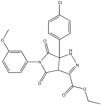 ethyl 6a-(4-chlorophenyl)-5-(3-methoxyphenyl)-4,6-dioxo-1,3a,4,5,6,6a-hexahydropyrrolo[3,4-c]pyrazole-3-carboxylate 구조식 이미지