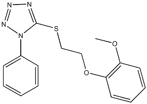 5-{[2-(2-methoxyphenoxy)ethyl]sulfanyl}-1-phenyl-1H-tetraazole 구조식 이미지