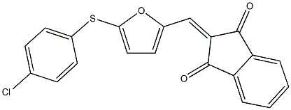 2-({5-[(4-chlorophenyl)sulfanyl]-2-furyl}methylene)-1H-indene-1,3(2H)-dione Structure