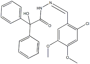 N'-(2-chloro-4,5-dimethoxybenzylidene)-2-hydroxy-2,2-diphenylacetohydrazide 구조식 이미지