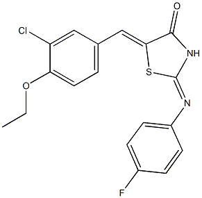 5-(3-chloro-4-ethoxybenzylidene)-2-[(4-fluorophenyl)imino]-1,3-thiazolidin-4-one Structure