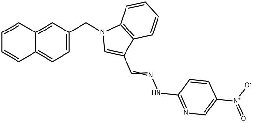 1-(2-naphthylmethyl)-1H-indole-3-carbaldehyde {5-nitro-2-pyridinyl}hydrazone Structure