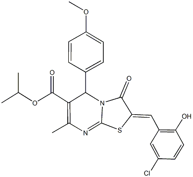 isopropyl 2-(5-chloro-2-hydroxybenzylidene)-5-(4-methoxyphenyl)-7-methyl-3-oxo-2,3-dihydro-5H-[1,3]thiazolo[3,2-a]pyrimidine-6-carboxylate Structure
