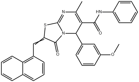 5-(3-methoxyphenyl)-7-methyl-2-(1-naphthylmethylene)-3-oxo-N-phenyl-2,3-dihydro-5H-[1,3]thiazolo[3,2-a]pyrimidine-6-carboxamide Structure