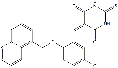5-[5-chloro-2-(1-naphthylmethoxy)benzylidene]-2-thioxodihydropyrimidine-4,6(1H,5H)-dione Structure