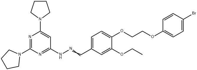 4-[2-(4-bromophenoxy)ethoxy]-3-ethoxybenzaldehyde (2,6-dipyrrolidin-1-ylpyrimidin-4-yl)hydrazone 구조식 이미지