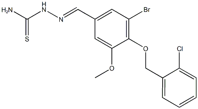 3-bromo-4-[(2-chlorobenzyl)oxy]-5-methoxybenzaldehyde thiosemicarbazone Structure