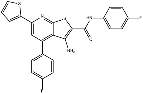 3-amino-N,4-bis(4-fluorophenyl)-6-(2-thienyl)thieno[2,3-b]pyridine-2-carboxamide Structure