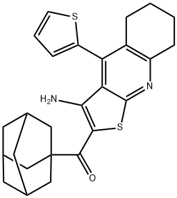 1-adamantyl[3-amino-4-(2-thienyl)-5,6,7,8-tetrahydrothieno[2,3-b]quinolin-2-yl]methanone 구조식 이미지
