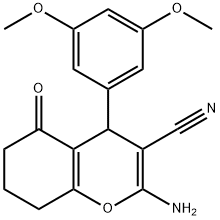 2-amino-4-(3,5-dimethoxyphenyl)-5-oxo-5,6,7,8-tetrahydro-4H-chromene-3-carbonitrile 구조식 이미지