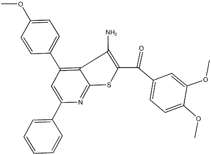 [3-amino-4-(4-methoxyphenyl)-6-phenylthieno[2,3-b]pyridin-2-yl](3,4-dimethoxyphenyl)methanone 구조식 이미지