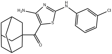 1-adamantyl[4-amino-2-(3-chloroanilino)-1,3-thiazol-5-yl]methanone 구조식 이미지