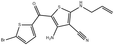 2-(allylamino)-4-amino-5-[(5-bromo-2-thienyl)carbonyl]-3-thiophenecarbonitrile Structure