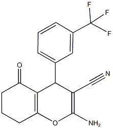 2-amino-5-oxo-4-[3-(trifluoromethyl)phenyl]-5,6,7,8-tetrahydro-4H-chromene-3-carbonitrile 구조식 이미지