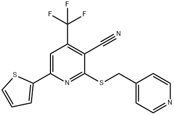 2-[(4-pyridinylmethyl)sulfanyl]-6-(2-thienyl)-4-(trifluoromethyl)nicotinonitrile 구조식 이미지