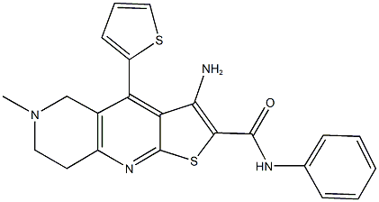 3-amino-6-methyl-N-phenyl-4-(2-thienyl)-5,6,7,8-tetrahydrothieno[2,3-b][1,6]naphthyridine-2-carboxamide 구조식 이미지