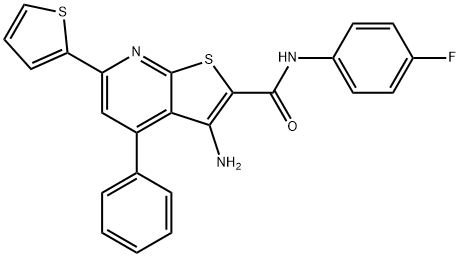 3-amino-N-(4-fluorophenyl)-4-phenyl-6-(2-thienyl)thieno[2,3-b]pyridine-2-carboxamide Structure