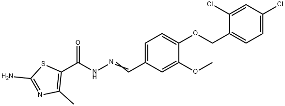 2-amino-N'-{4-[(2,4-dichlorobenzyl)oxy]-3-methoxybenzylidene}-4-methyl-1,3-thiazole-5-carbohydrazide 구조식 이미지