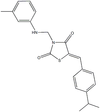 5-(4-isopropylbenzylidene)-3-(3-toluidinomethyl)-1,3-thiazolidine-2,4-dione 구조식 이미지