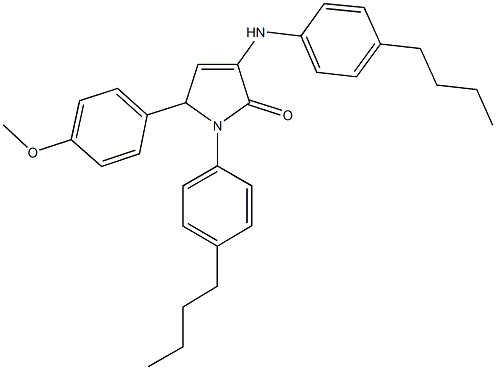 3-(4-butylanilino)-1-(4-butylphenyl)-5-(4-methoxyphenyl)-1,5-dihydro-2H-pyrrol-2-one Structure