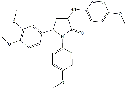 5-(3,4-dimethoxyphenyl)-3-(4-methoxyanilino)-1-(4-methoxyphenyl)-1,5-dihydro-2H-pyrrol-2-one Structure