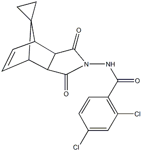 2,4-dichloro-N-(3,5-dioxospiro[4-azatricyclo[5.2.1.0~2,6~]dec[8]ene-10,1'-cyclopropane]-4-yl)benzamide Structure